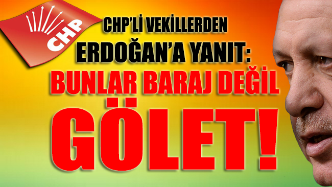 CHP’li vekillerden Erdoğan’a: Bunlar baraj değil gölet! 