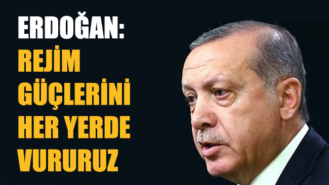 Cumhurbaşkanı Erdoğan: Rejim güçlerini her yerde vururuz