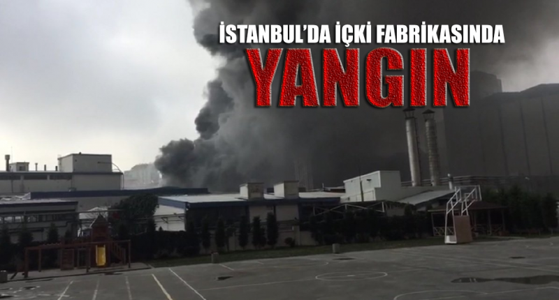 İstanbul'da bir içki fabrikasında yangın