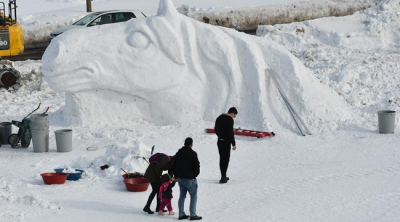 Kars’taki kardan figür ve maketlere yoğun ilgi