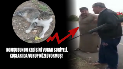 Komşusunun kedisini vuran Suriyeli kuşları da vurup közlüyormuş!